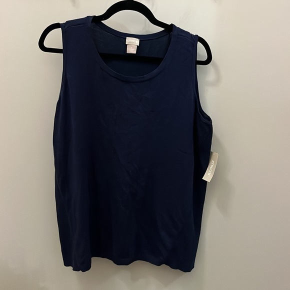 Chico’s Tank Sweater NWT Sleeveless Navy Chicos 3 XL - Picture 2 of 9